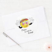 Sticker Rond Hippie "Paix" Emoji (Enveloppe)