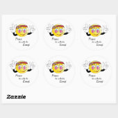 Sticker Rond Hippie "Paix" Emoji (Feuille)