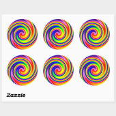 Sticker Rond Hippie rétro Couleurs arc-en-ciel Soft Focus Spira (Feuille)