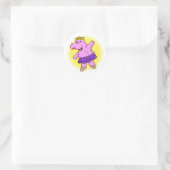 Sticker Rond Hippo Ballerina avec Tutu (Sac)
