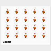 Sticker Rond Hippo comme pompier au service des incendies avec  (Feuille)