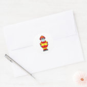 Sticker Rond Hippo comme pompier au service des incendies avec  (Enveloppe)