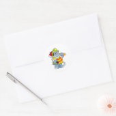 Sticker Rond Hippo comme pompier avec l'alcool (Enveloppe)