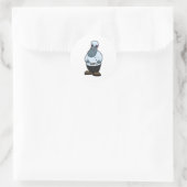 Sticker Rond Hippo cuisiner avec la Pan (Sac)