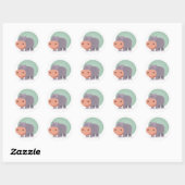Sticker Rond Hippo de dessin (Feuille)