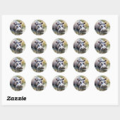 Sticker Rond Hippo de l'aquarelle de la faune (Feuille)