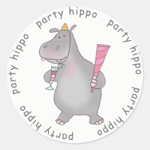 Sticker Rond Hippo du parti