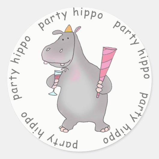 Sticker Rond Hippo du parti (Devant)