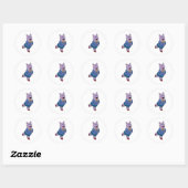 Sticker Rond Hippo en tant que secrétaire avec Bloc-notes (Feuille)