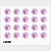 Sticker Rond Hippo Kid Cute Valentine's Name Envelope Sceau (Feuille)