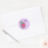 Sticker Rond Hippo Kid Cute Valentine's Name Envelope Sceau (Enveloppe)