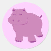 Sticker Rond Hippo mignon (Devant)