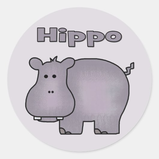 Sticker Rond Hippo mignon (Devant)