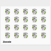 Sticker Rond Hippo-pop-amus Funny Hippo Soda Pop Pun (Feuille)