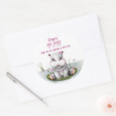 Sticker Rond Hippo River Adventure Girl Baby shower (Enveloppe)