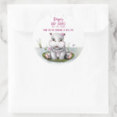 Sticker Rond Hippo River Adventure Girl Baby shower (Sac)