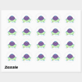 Sticker Rond Hippo violet de bain (Feuille)