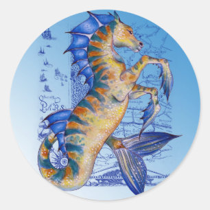 Sticker Rond hippocampe
