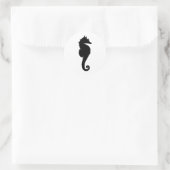 Sticker Rond Hippocampe noir et blanc (Sac)
