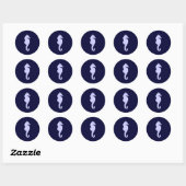 Sticker Rond Hippocampe Perwinkle (Feuille)