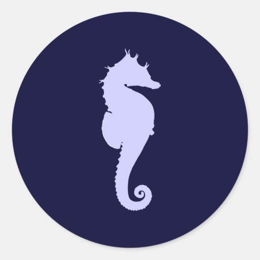 Sticker Rond Hippocampe Perwinkle (Devant)