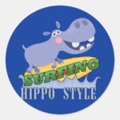 Sticker Rond Hippopotame (Devant)