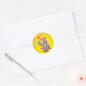 Sticker Rond Hippopotame Burning (Enveloppe)