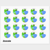 Sticker Rond Hippopotame heureux (Feuille)