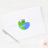 Sticker Rond Hippopotame heureux (Enveloppe)