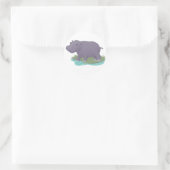 Sticker Rond Hippopotame heureux (Sac)