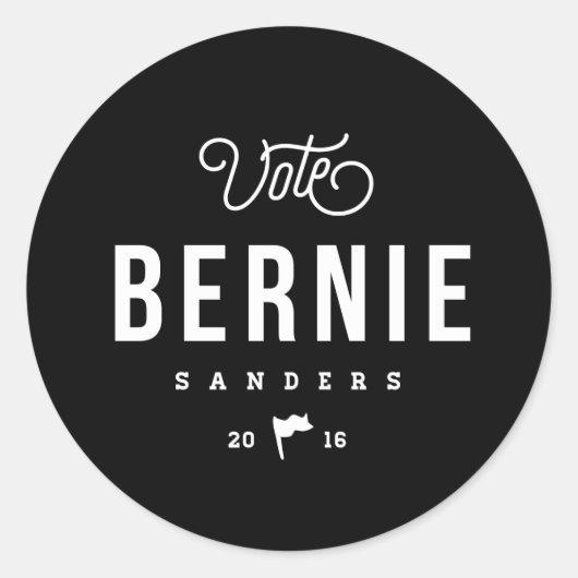 Sticker Rond Hipster Bernie (Devant)