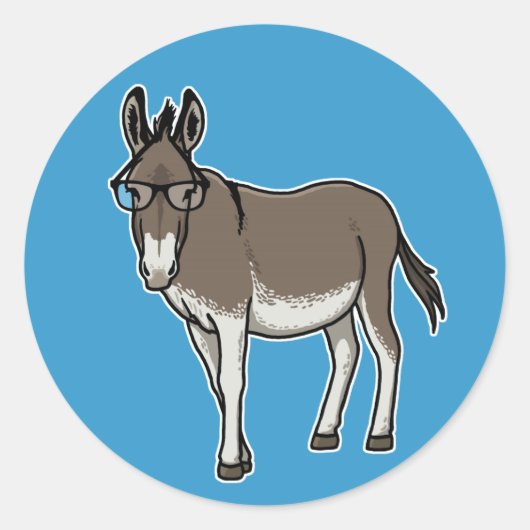 Sticker Rond Hipster Donkey (Devant)