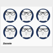 Sticker Rond Hipster Pigster (Feuille)