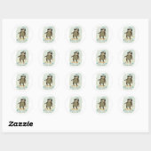 Sticker Rond Hipster Sloth | Rollin' Avec Mes Jams Lents (Feuille)