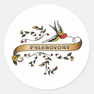 Sticker Rond Hirondelle et rouleau avec le Phlebotomy