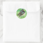 Sticker Rond Hirondelle, Oiseau, Nature, Faune Aquarelle (Sac)