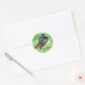 Sticker Rond Hirondelle, Oiseau, Nature, Faune Aquarelle (Enveloppe)