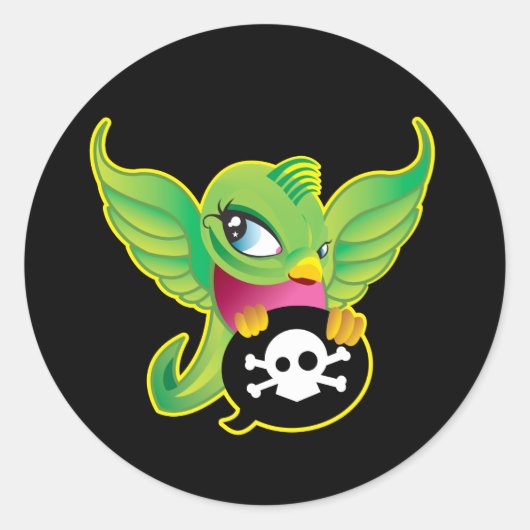 Sticker Rond Hirondelle verte (Devant)