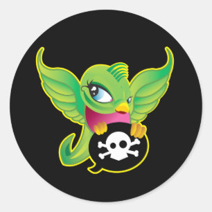 Sticker Rond Hirondelle verte