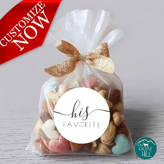 Sticker Rond His Favorite Favor Label