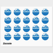 Sticker Rond hisbiscus bleu (Feuille)