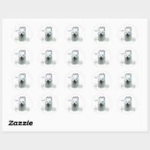 Sticker Rond Histoire blanche d'Akita (Feuille)