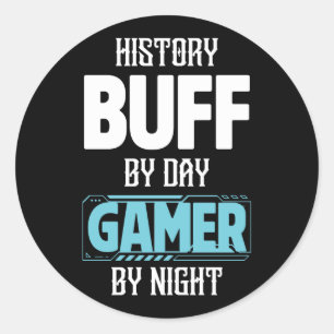 Sticker Rond Histoire Bouffée Par Jeu Joueur Par Costume De Nui