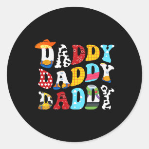 Sticker Rond Histoire Daddy Toy Boy Histoire Papa Fête des père