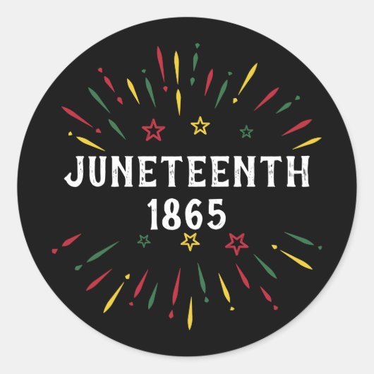Sticker Rond Histoire des Noirs Afro-Américains Juneteenth 1865 (Devant)