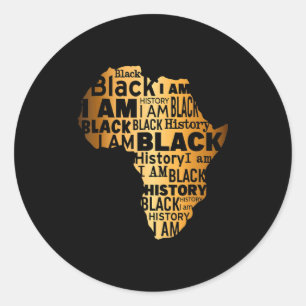 Sticker Rond Histoire des Noirs Je suis Noir Tous les Mois Afro