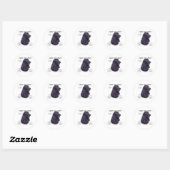 Sticker Rond Histoire du Cocker Spaniel Anglais noir (Feuille)