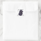 Sticker Rond Histoire du Cocker Spaniel Anglais noir (Sac)