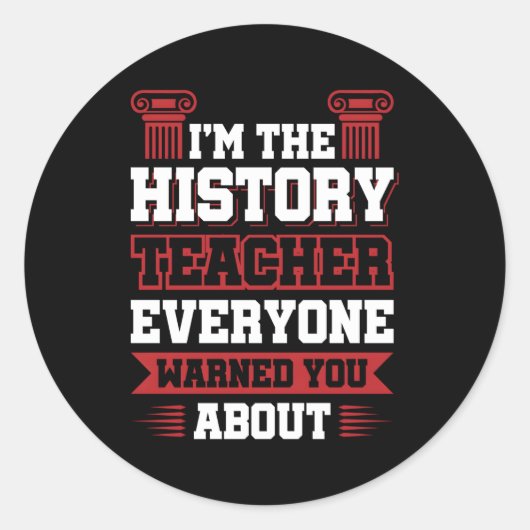 Sticker Rond Histoire Enseignant Études sociales (Devant)