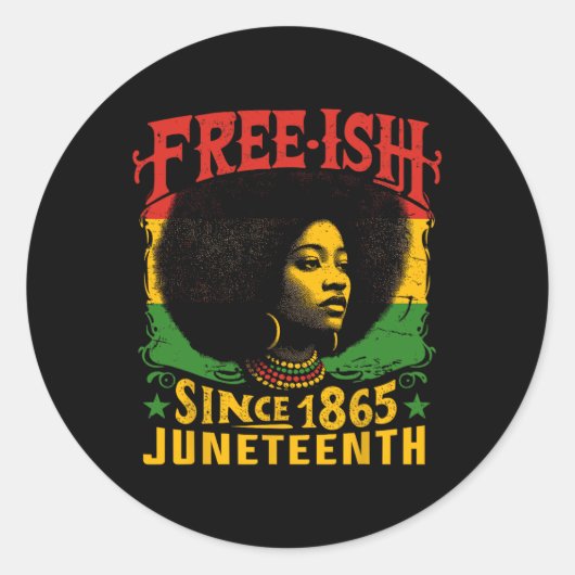 Sticker Rond Histoire noire franche Junetdix Liberté Emancipa (Devant)
